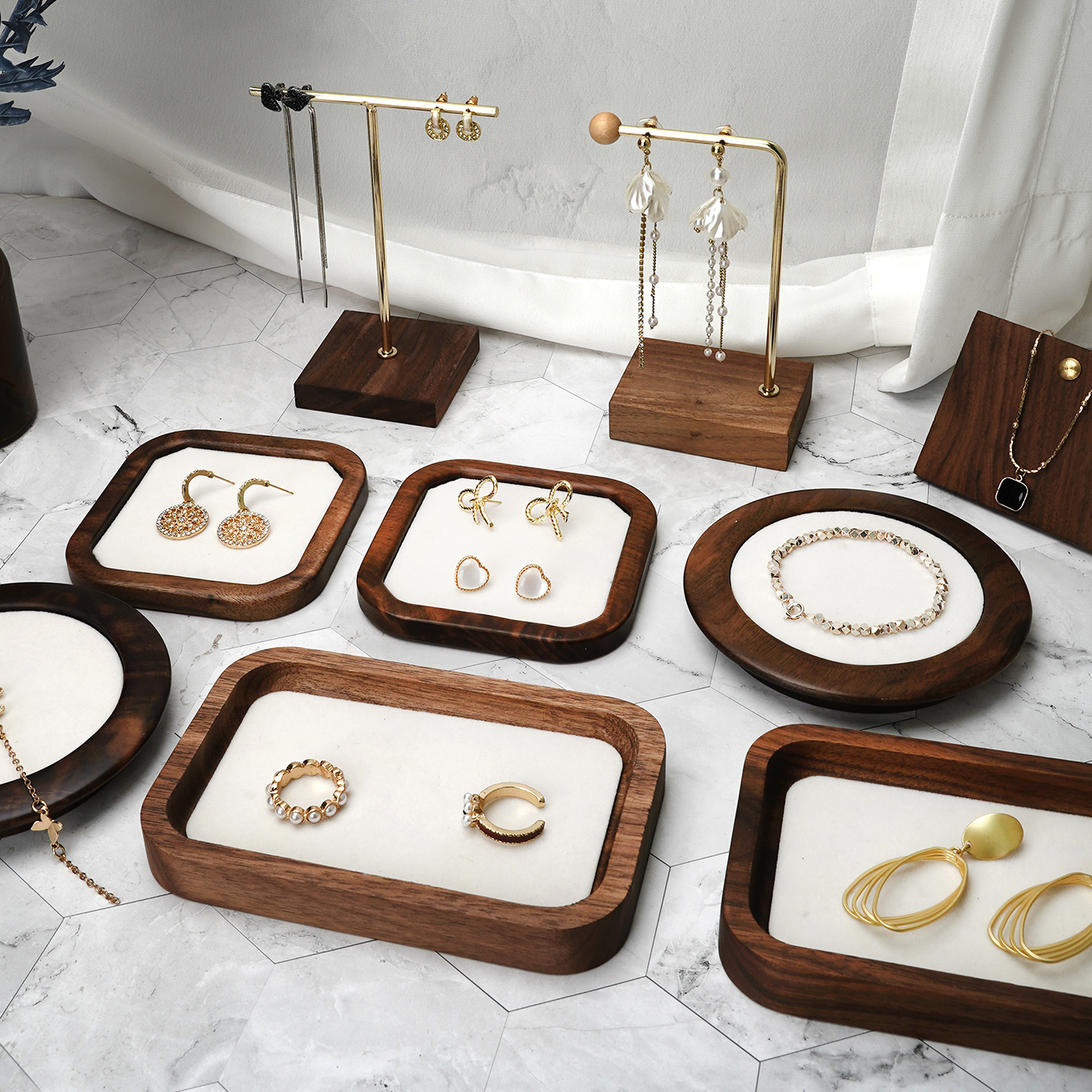 Wood Ring Blank - Solid Wood Jewelry Tray Bracelet Ring