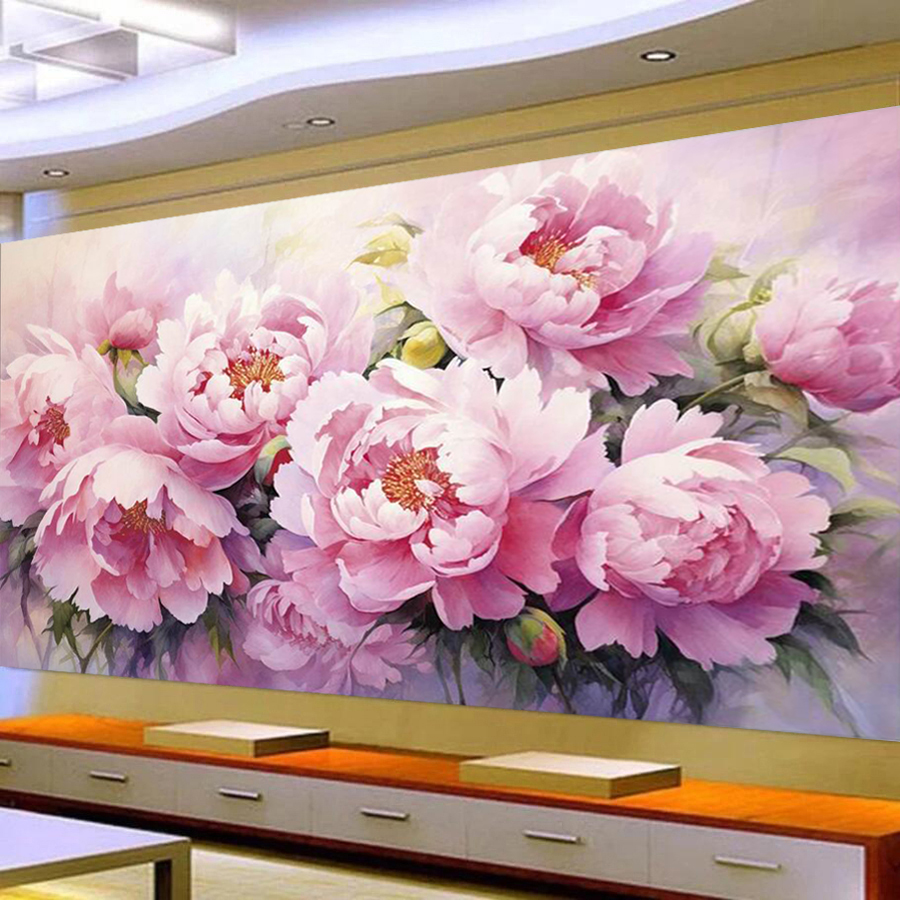 Flower Preservation Resin - Diamond Painting Large Size Pink Peony