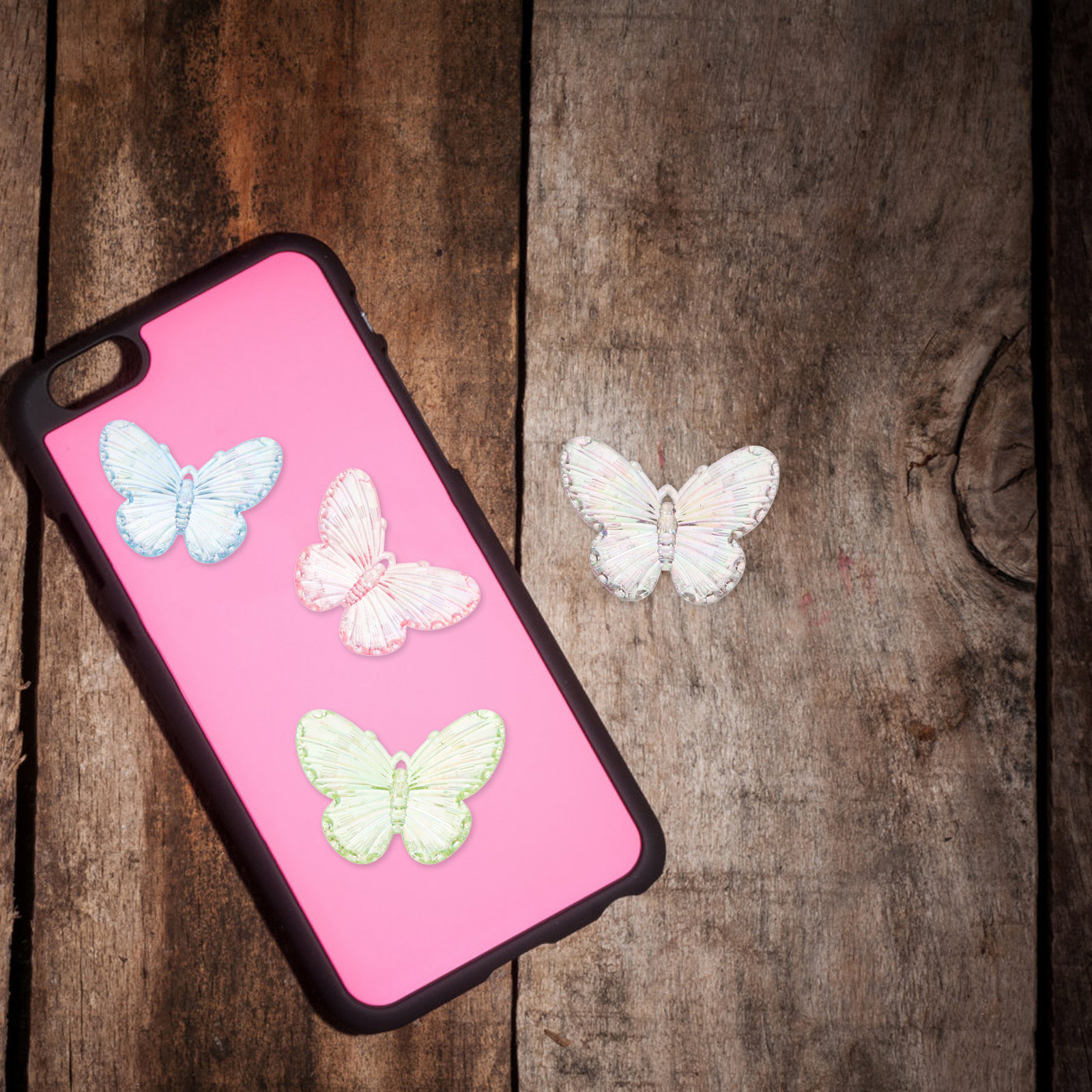 Resin Crafts Diy - 40Pcs Electroplated Butterfly Accessories Resin Charms