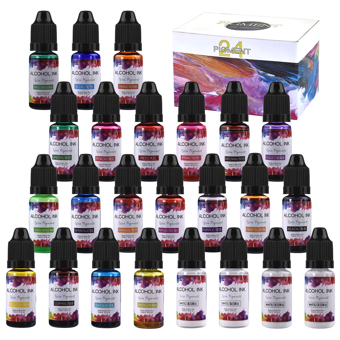 Epoxy Uv Resin Kit - 10ML Art Ink Alcohol Resin Pigment