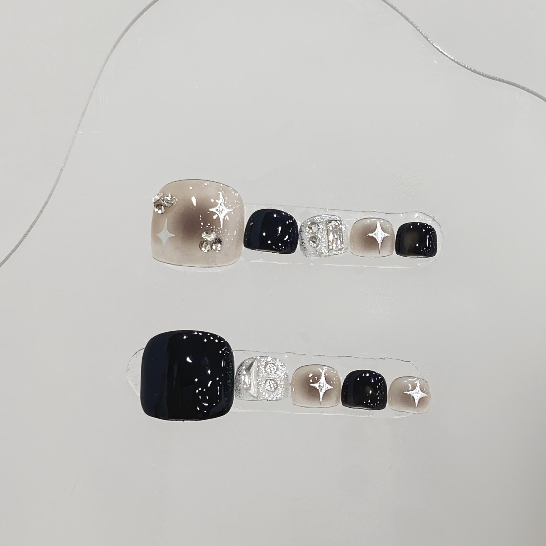 Resin Craft Material - 10pcs Glossy Square Fake Toenails Handmade