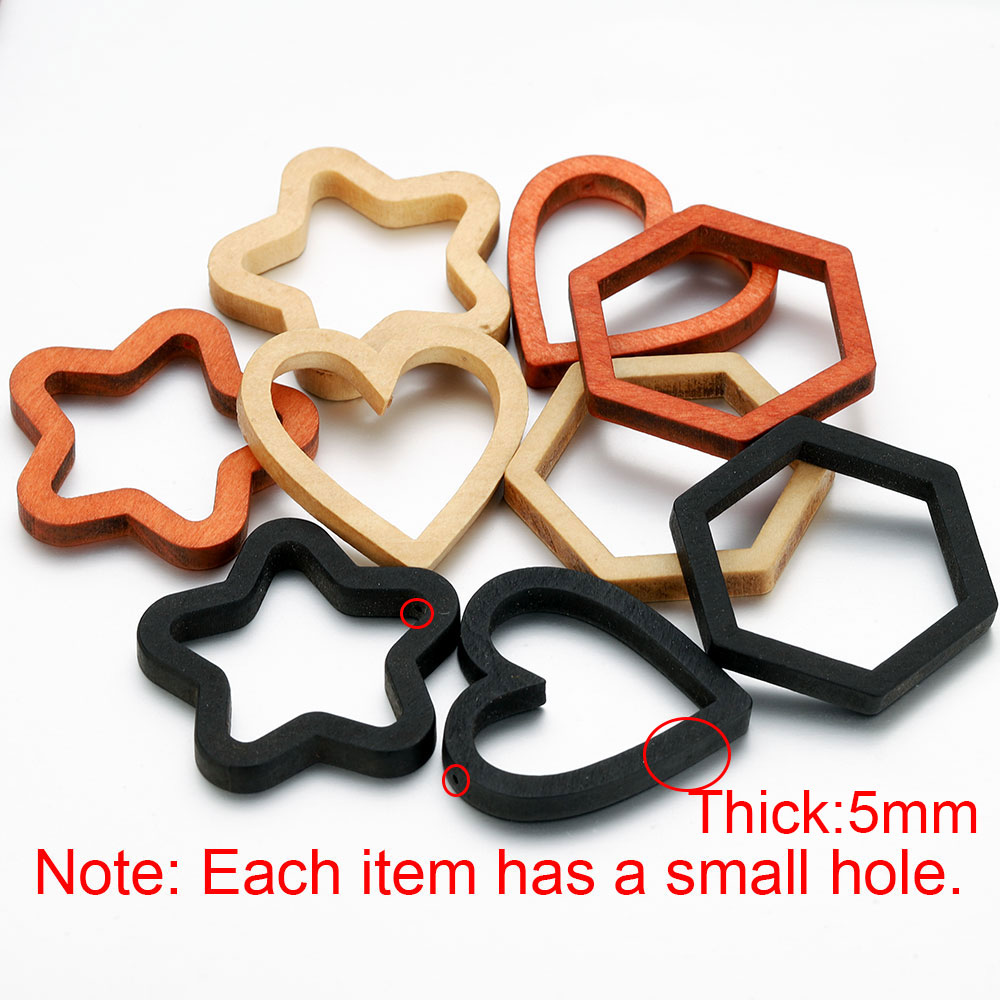 10pcs Wood Heart Square Silico - Resin Crafts Diy avaliação e preço