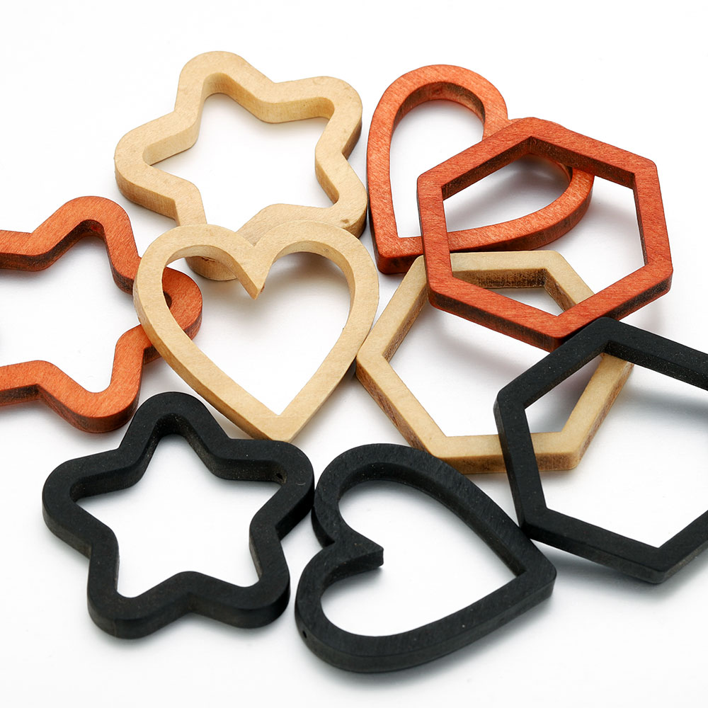 10pcs Wood Heart Square Silico - Resin Crafts Diy avaliação e preço