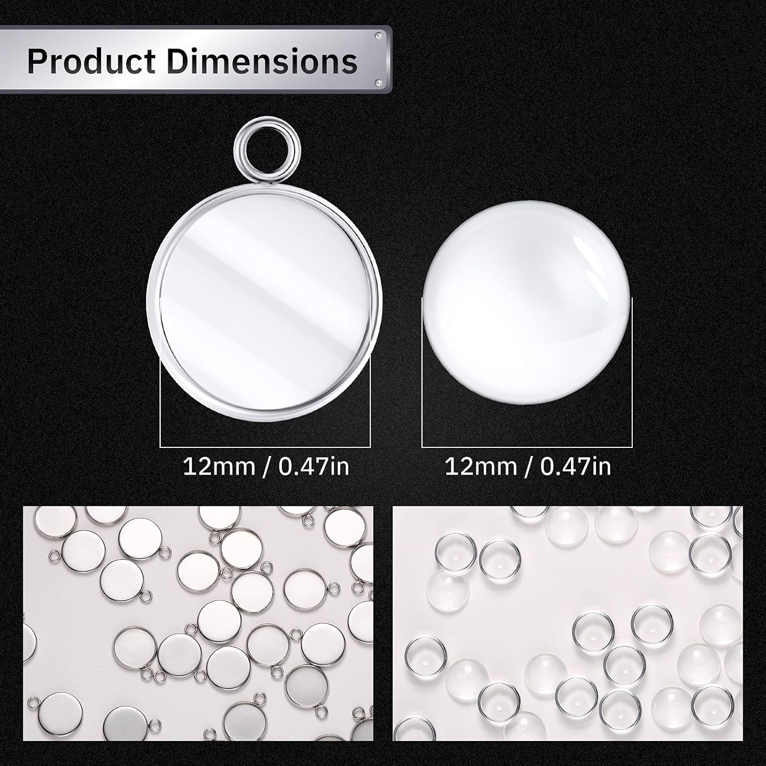20 Pieces Stainless Steel Roun - Resin Crafts Diy avaliação e preço