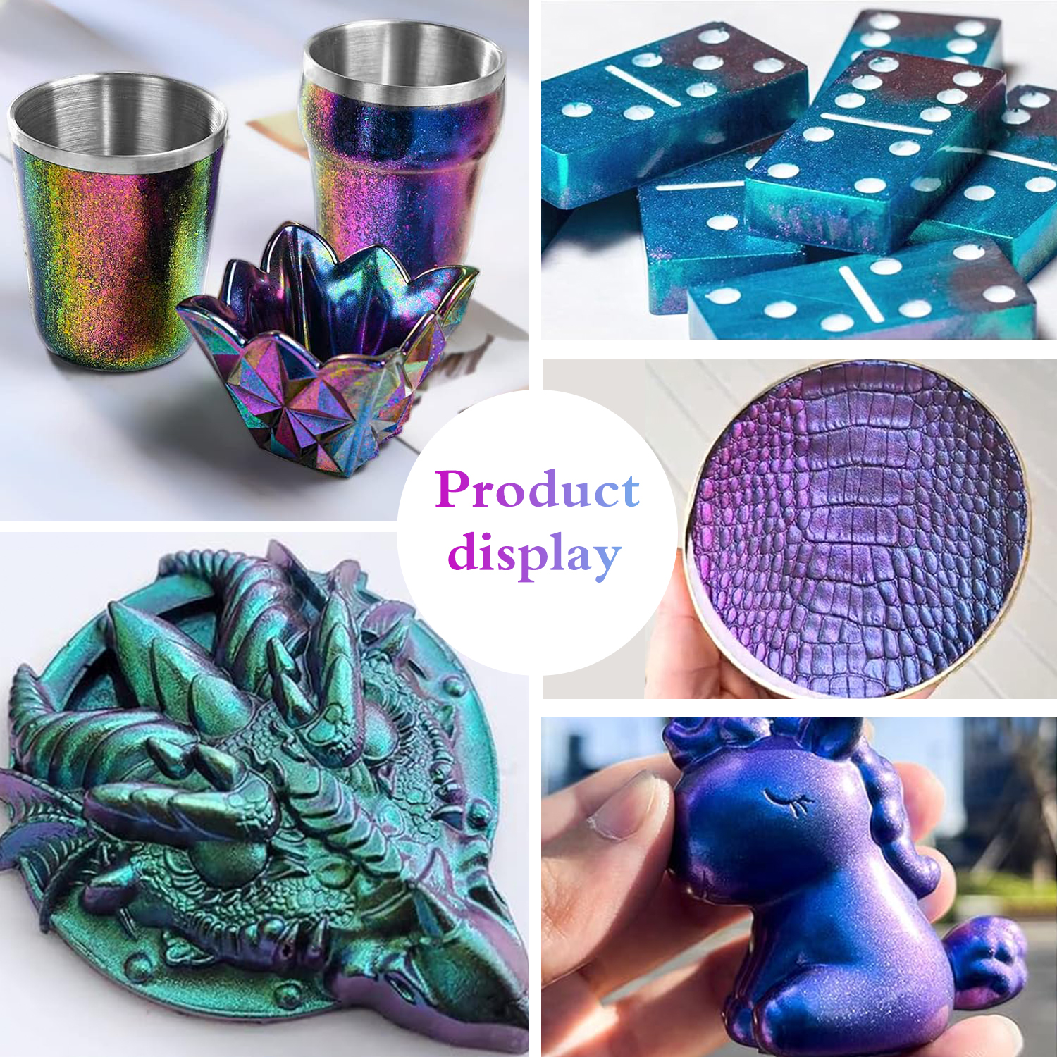 1 Set Chameleon Powder Nail Ch - Resin Glitter Pack avaliação e preço