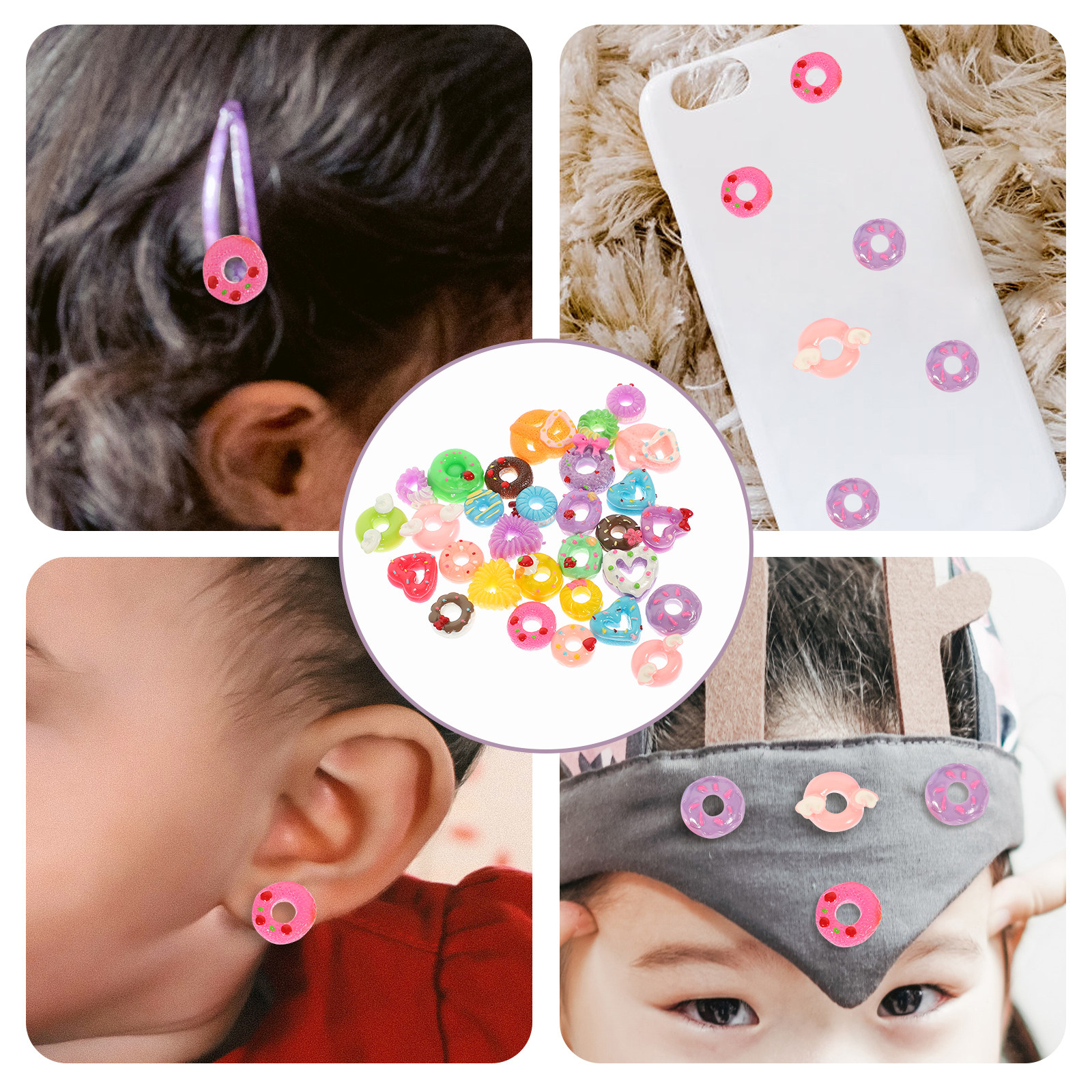 30Pcs Mini Donut Resin Ornamen - Resin Craft Supplies avaliação e preço