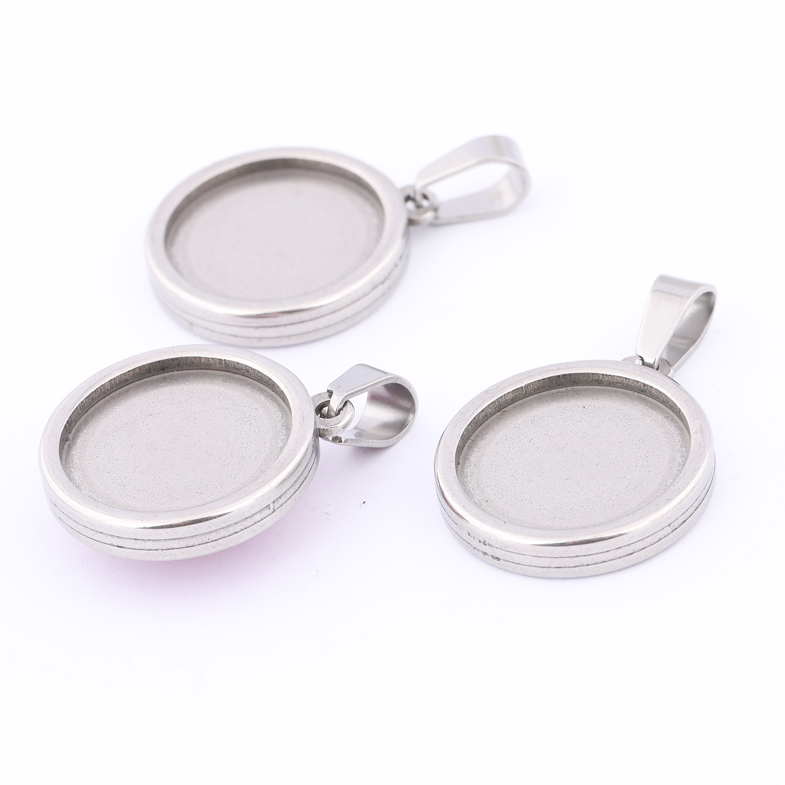 5pcs Stainless Steel Gold Plat - Bezels Set Pendant avaliação e preço