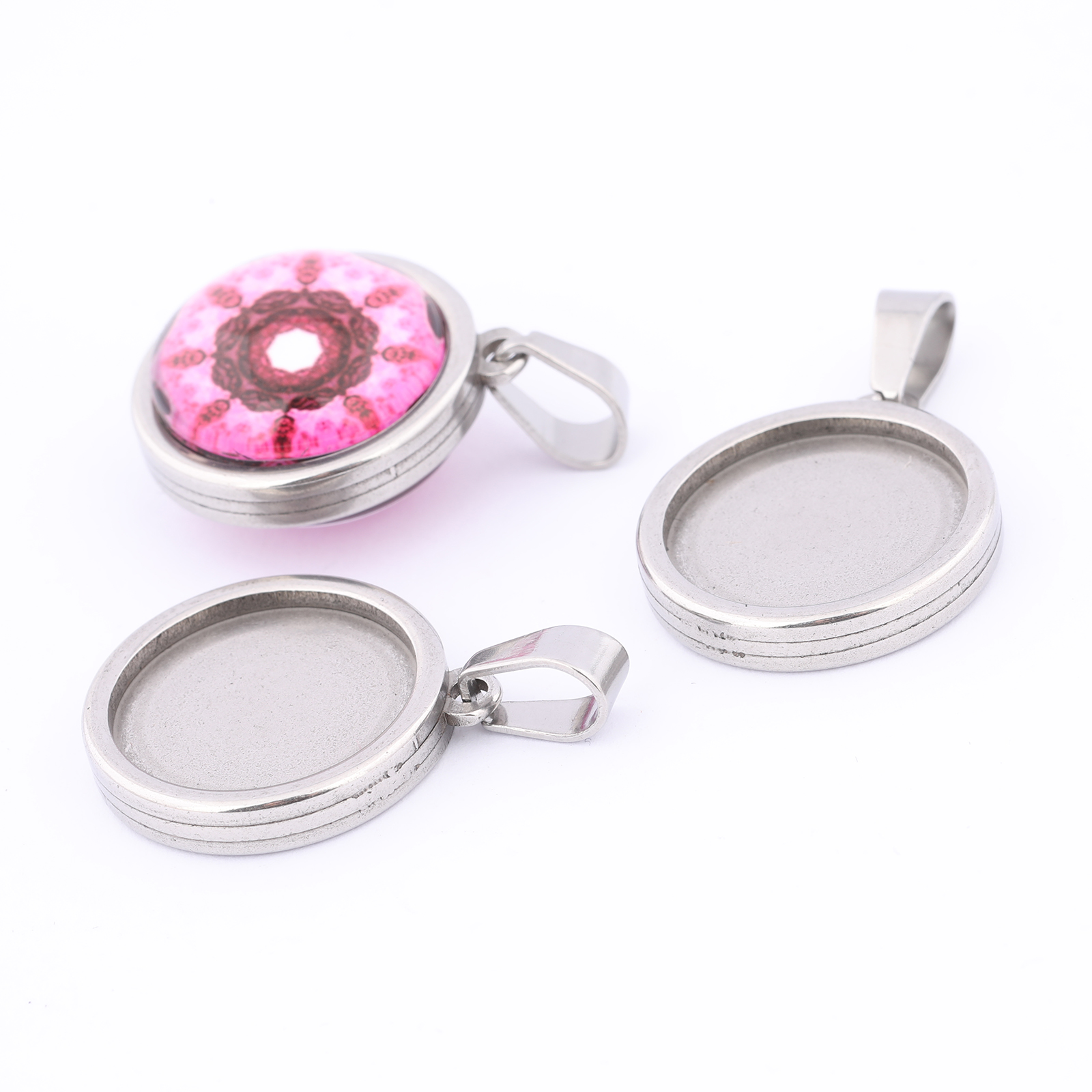 5pcs Stainless Steel Gold Plat - Bezels Set Pendant avaliação e preço