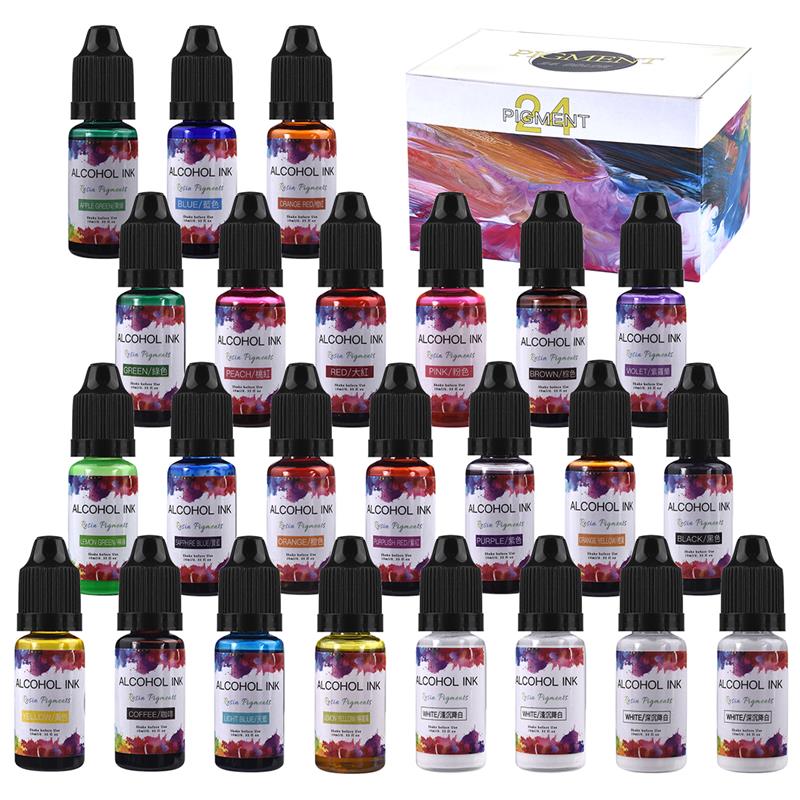 24 Color/Set 10ml  Resin Pigme - Resin Dye Alcohol avaliação e preço