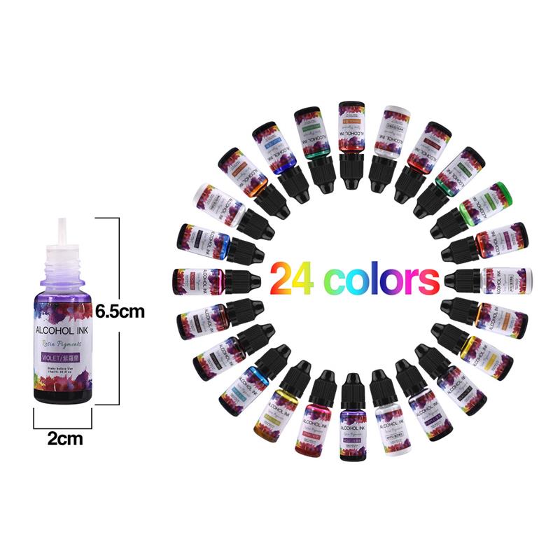 24 Color/Set 10ml  Resin Pigme - Resin Dye Alcohol avaliação e preço