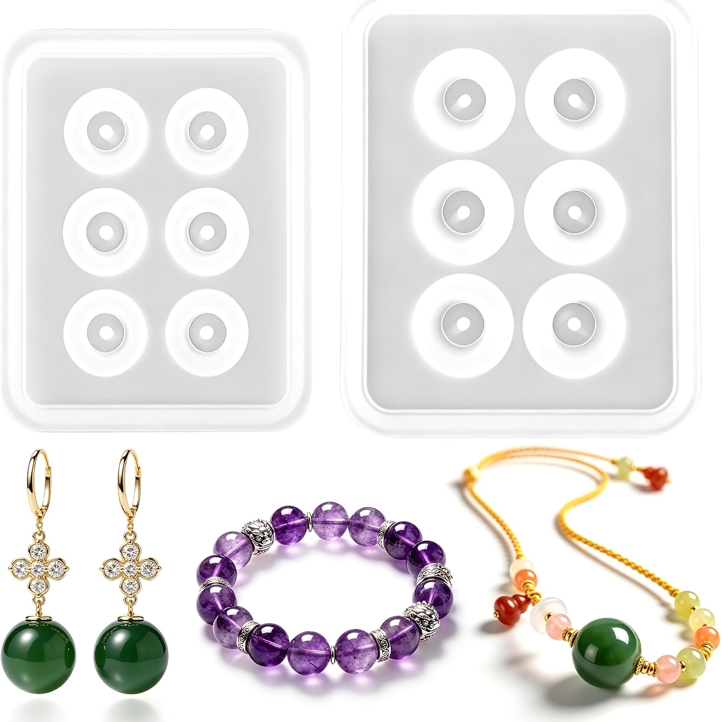 Two perforated spherical silic - Resin Jewelry Kit avaliação e preço