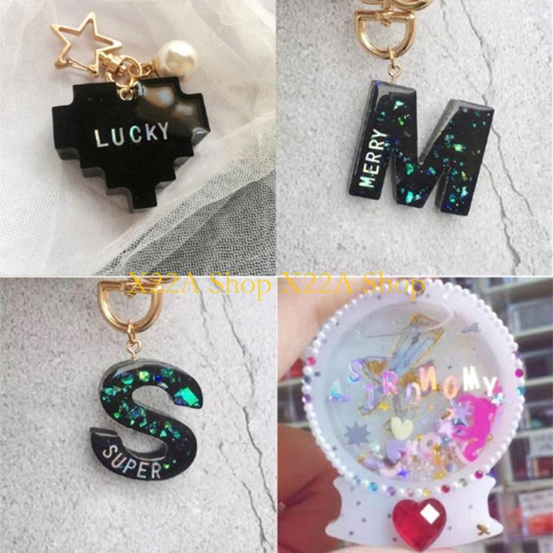 Unique 12Grids/Box English Let - Resin Glitter Pack avaliação e preço