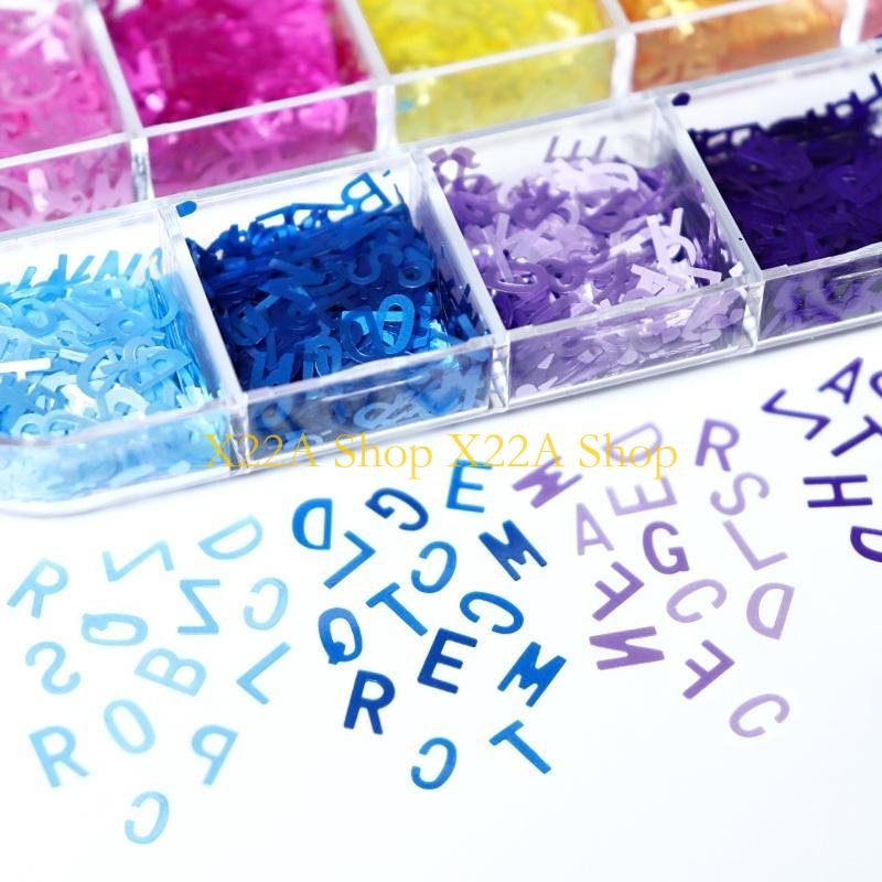 Unique 12Grids/Box English Let - Resin Glitter Pack avaliação e preço