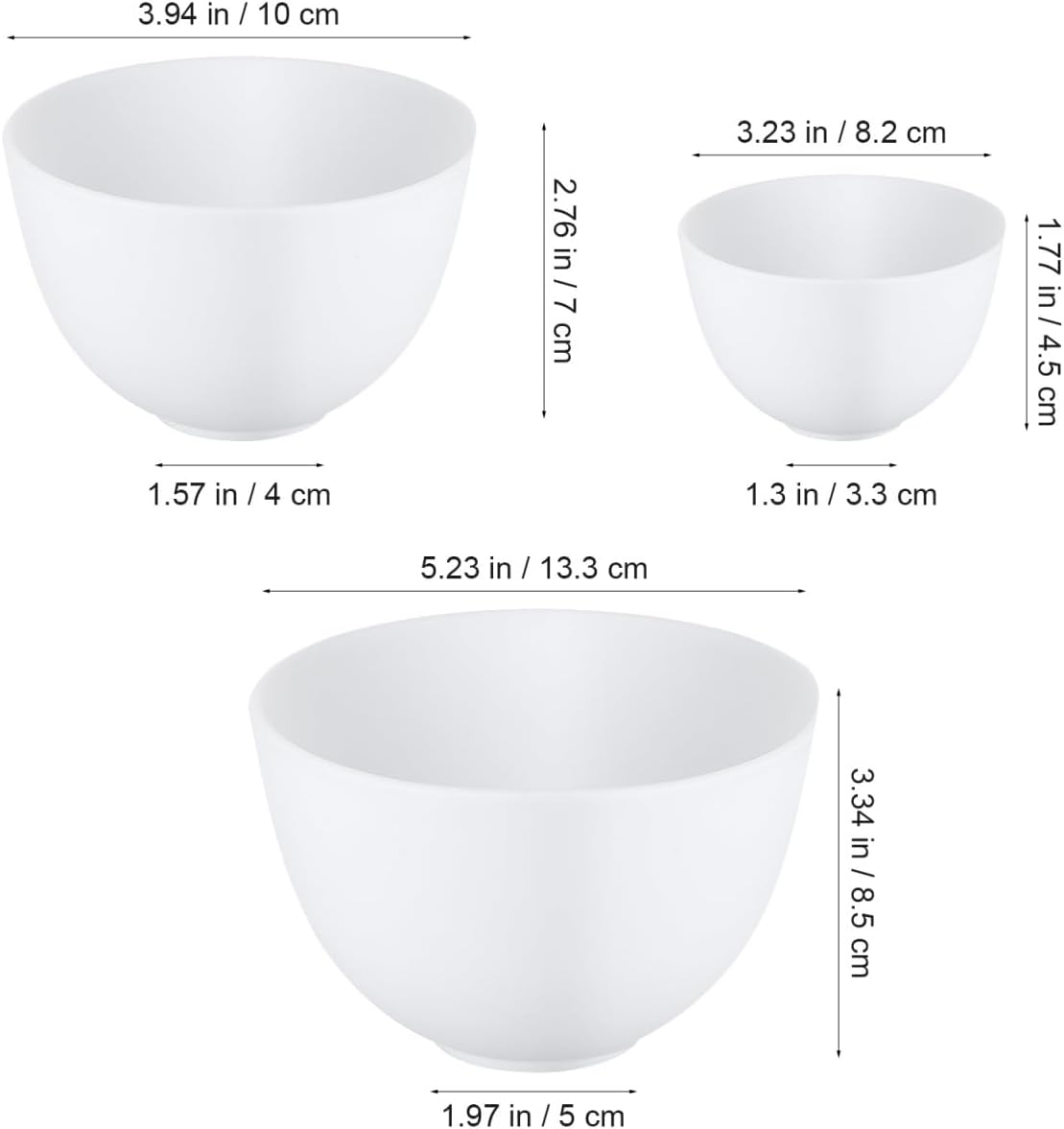 3pcs/set Silicone Bowls White  - Mixing Cup Silicone avaliação e preço