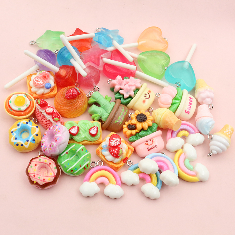 10pcs Mixed Colors Resin Cute  - Flower Preservation Resin avaliação e preço