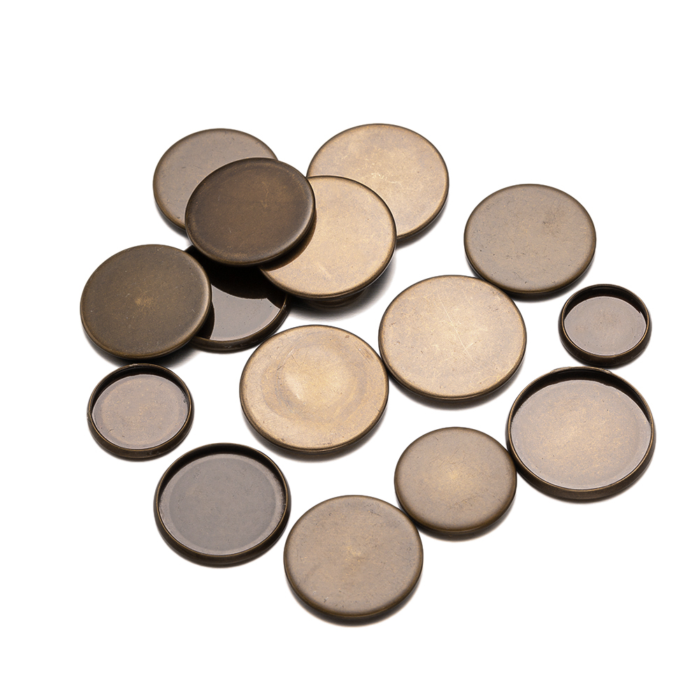 20pcs Antique Bronze Flat Roun - Bezels Set Pendant avaliação e preço
