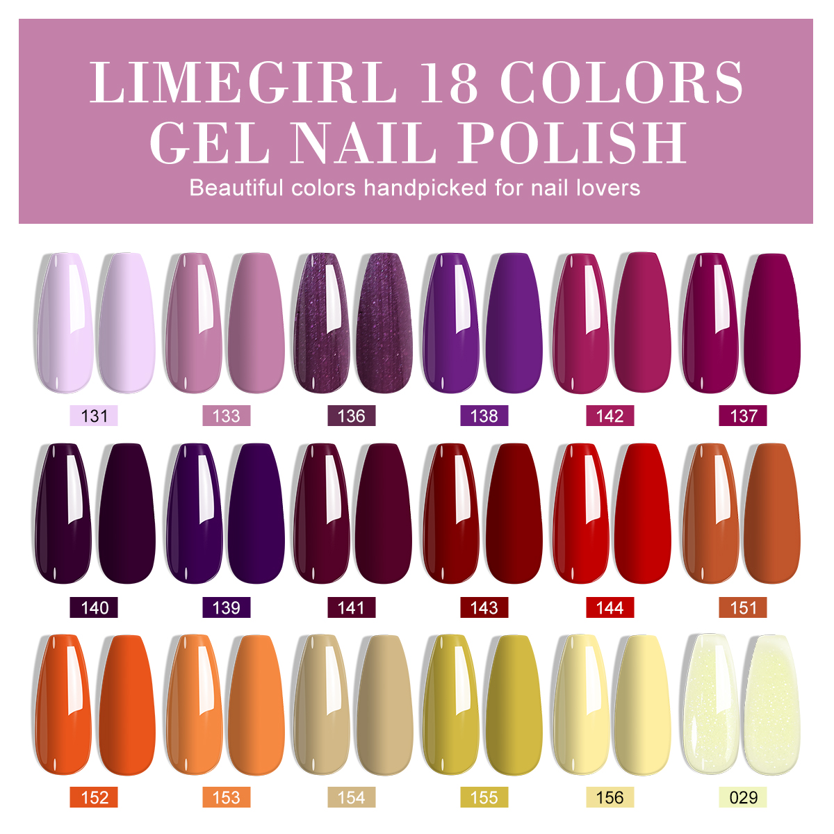 LIMEGIRL 18 PCS Gel Nail Polis - Resin Glitter Pack avaliação e preço
