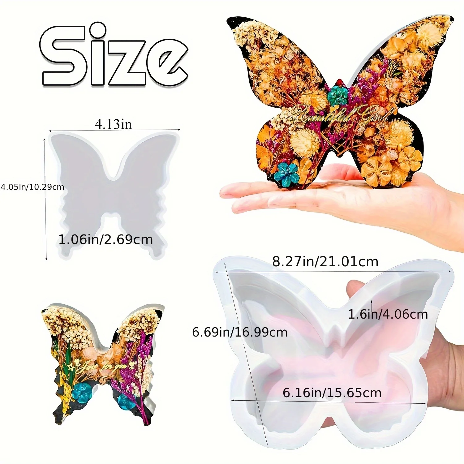 Two sizes of butterfly resin m - Flower Preservation Resin avaliação e preço