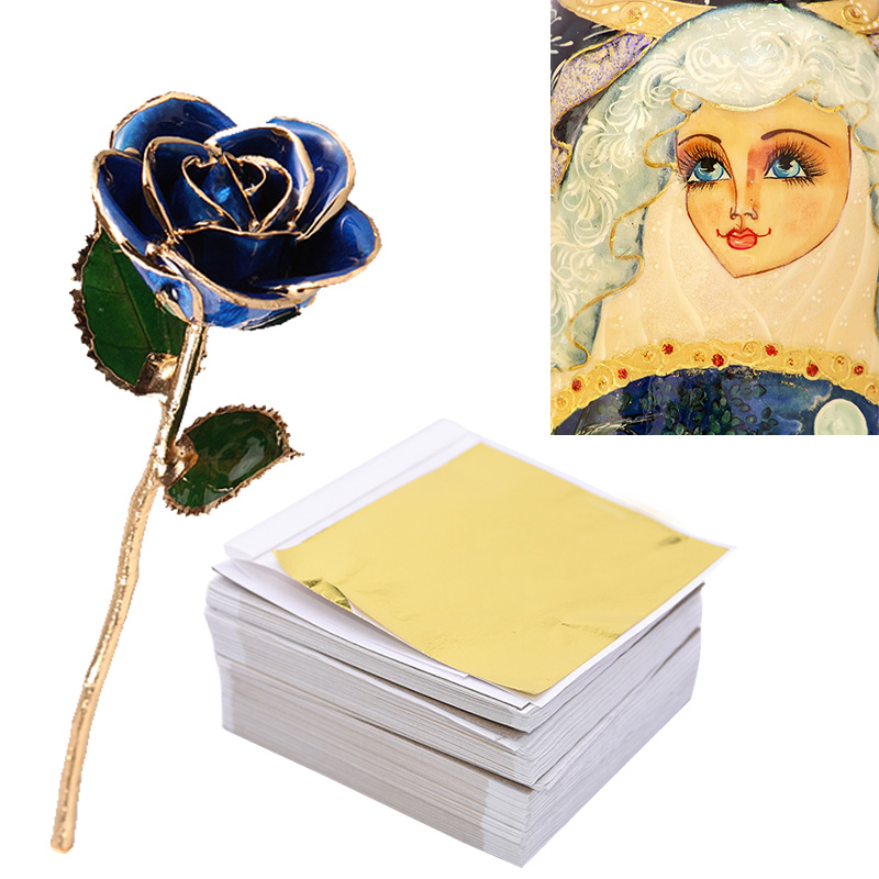 100pcs Imitation Gold Sliver L - Gold Foil Flakes avaliação e preço