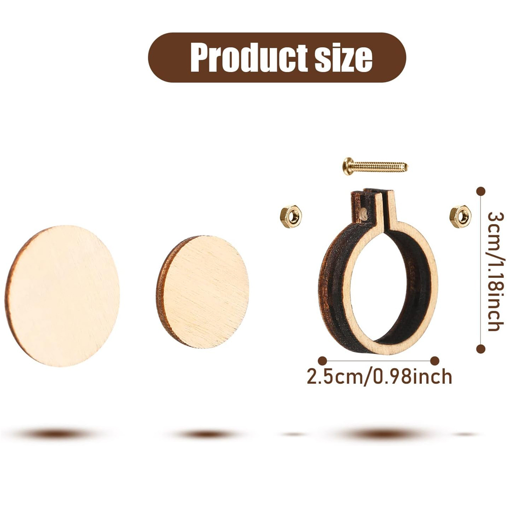 10Pcs/Set Wooden Mini Embroide - Wood Ring Blank avaliação e preço