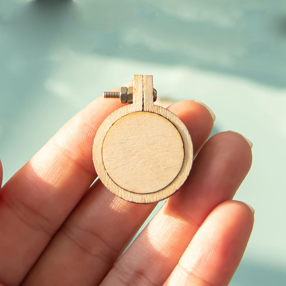 10Pcs/Set Wooden Mini Embroide - Wood Ring Blank avaliação e preço