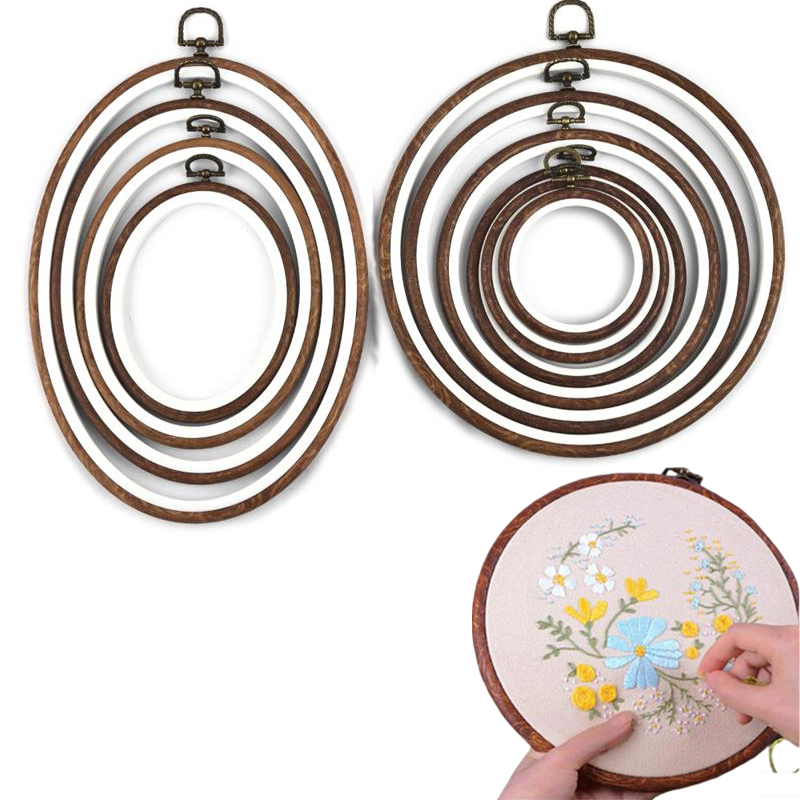 10PCS Sewing Tool Round Oval I - Wood Ring Blank avaliação e preço