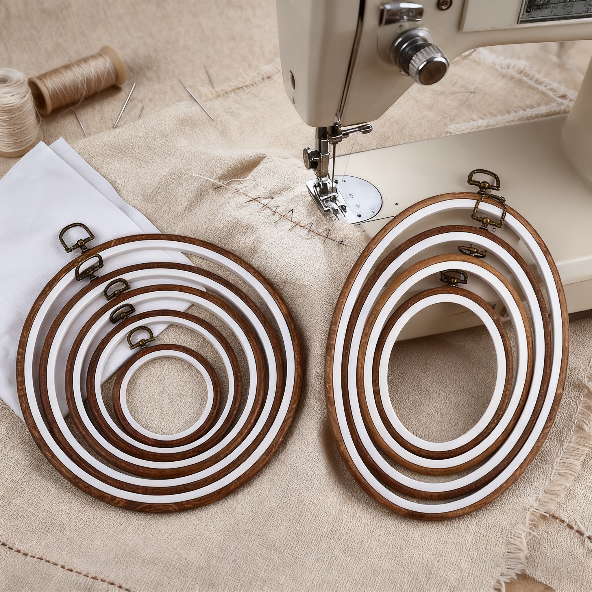 10PCS Sewing Tool Round Oval I - Wood Ring Blank avaliação e preço