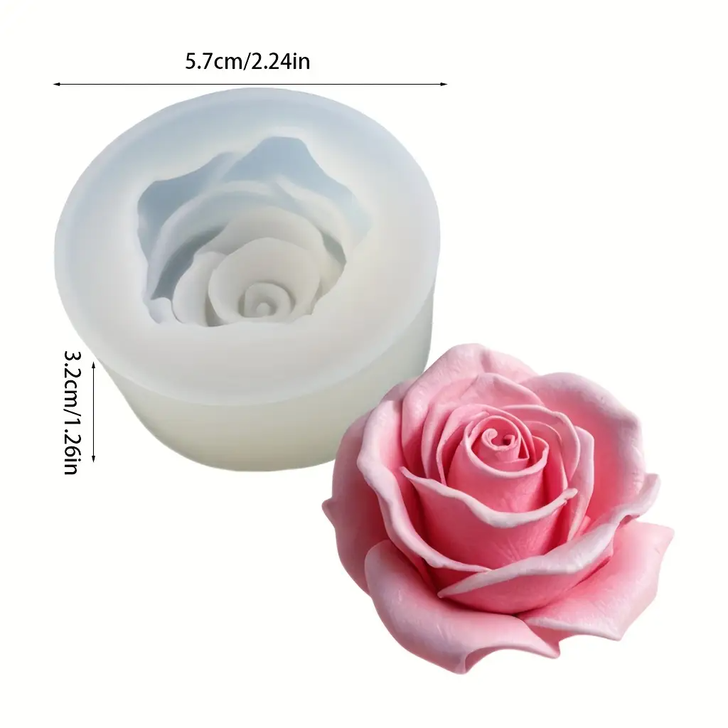 1 Rose Silicone Candle Mold -  - Flower Preservation Resin avaliação e preço