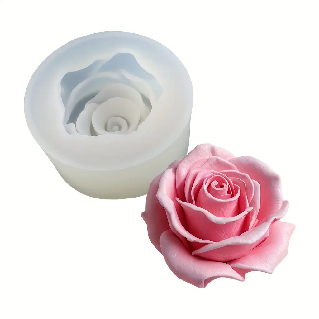 1 Rose Silicone Candle Mold -  - Flower Preservation Resin avaliação e preço
