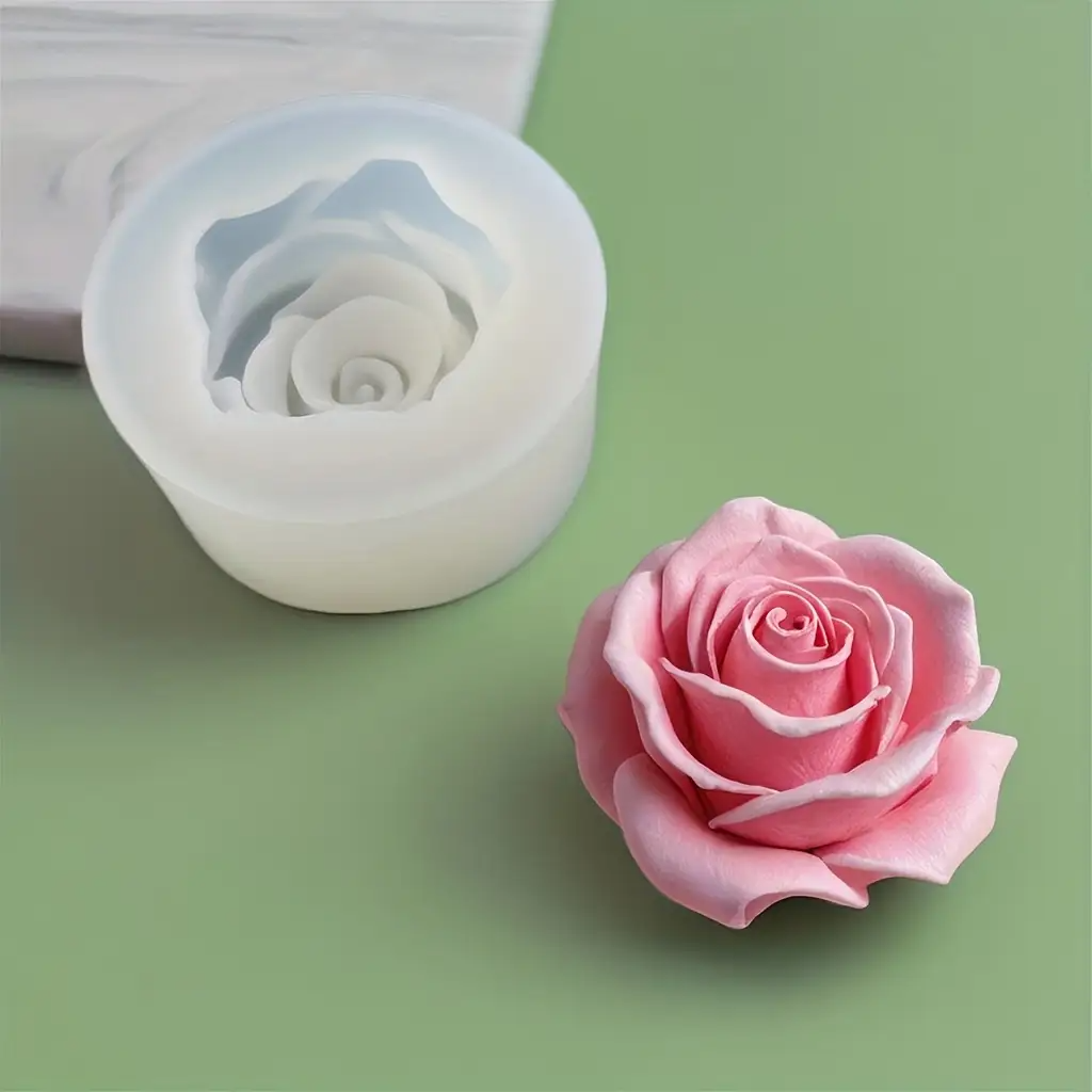 1 Rose Silicone Candle Mold -  - Flower Preservation Resin avaliação e preço