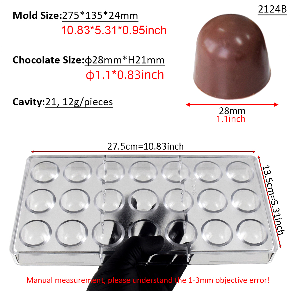21 Cavity Dome Chocolate Mold  - Dome Mold Clear avaliação e preço