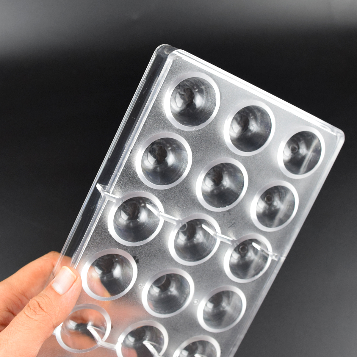 21 Cavity Dome Chocolate Mold  - Dome Mold Clear avaliação e preço