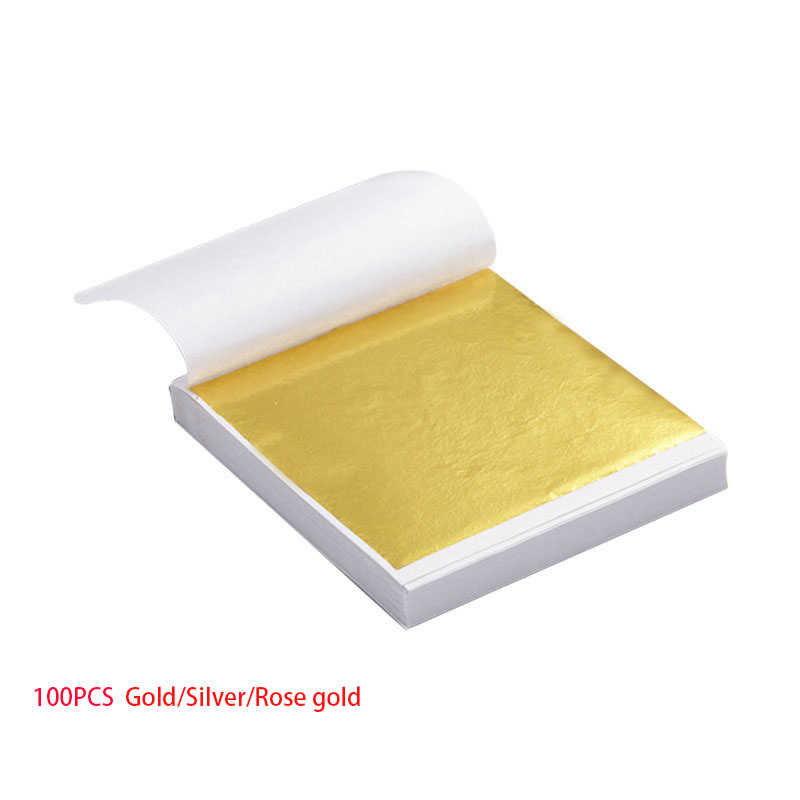 100pcs  Art Craft Design Paper - Gold Foil Flakes avaliação e preço