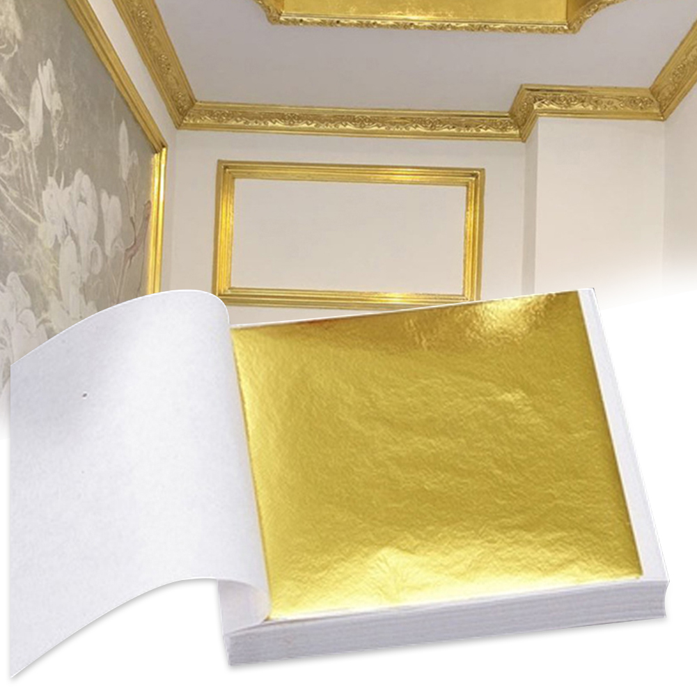 100pcs  Art Craft Design Paper - Gold Foil Flakes avaliação e preço