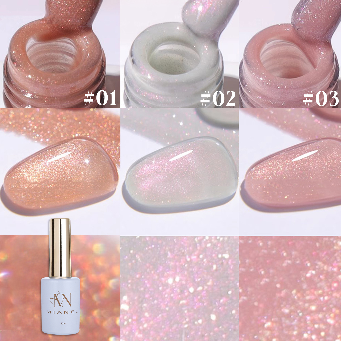 MIANEL 12ML 1PCS Fugitive Whit - Resin Glitter Pack avaliação e preço