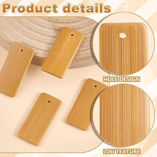 50pcs Wooden Tags Key Ring Bla - Wood Ring Blank avaliação e preço