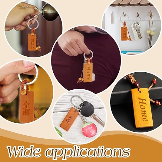 50pcs Wooden Tags Key Ring Bla - Wood Ring Blank avaliação e preço
