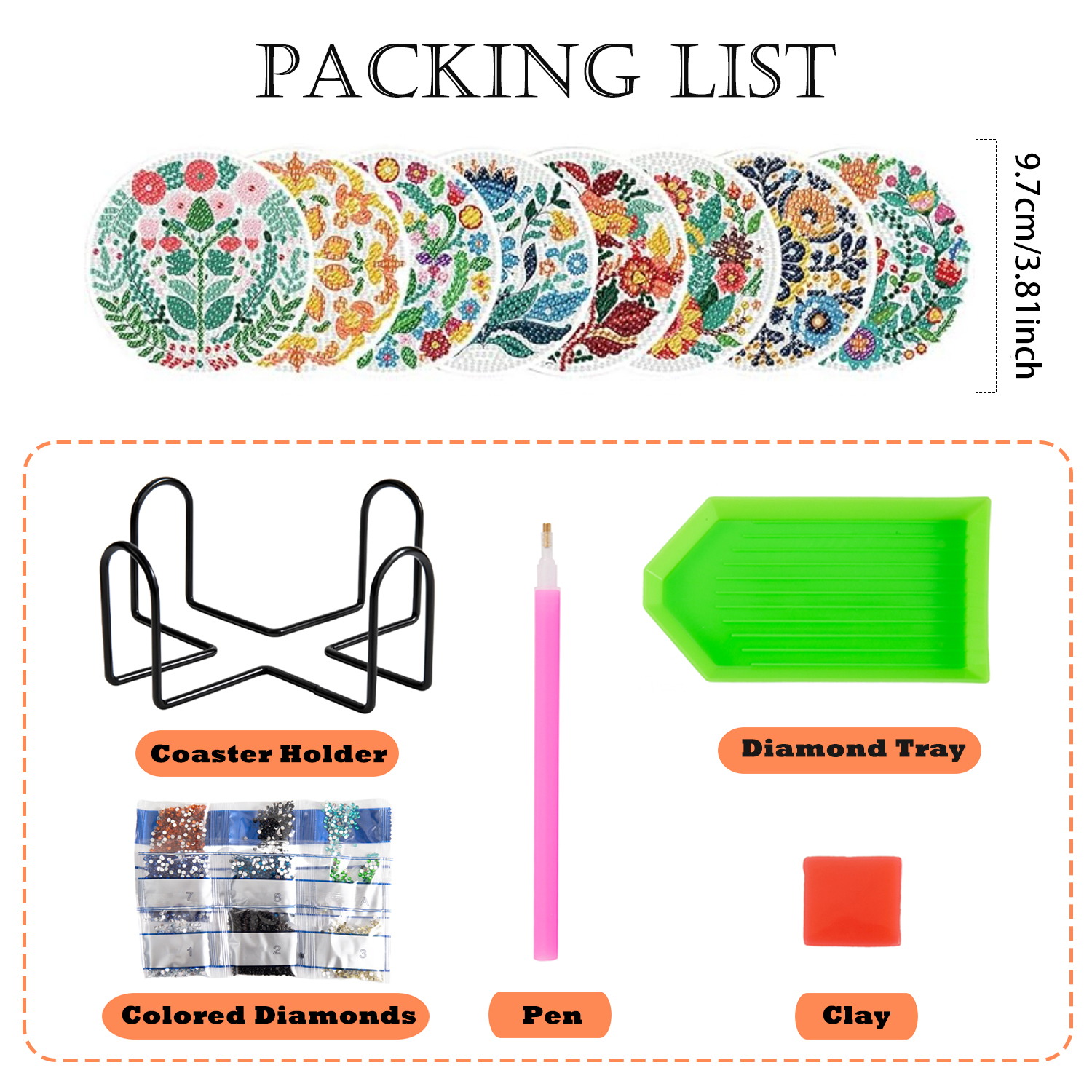 8-piece set/Diamond painting c - Resin Craft Kit avaliação e preço