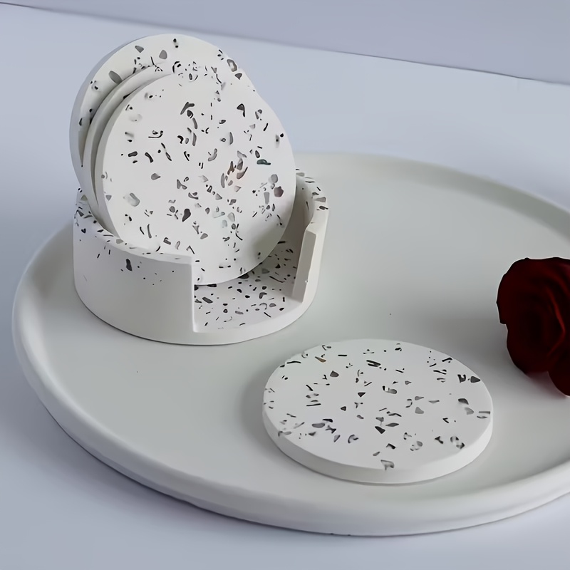 5pcs Round Coaster Silicone Mo - Serving Tray Mold avaliação e preço