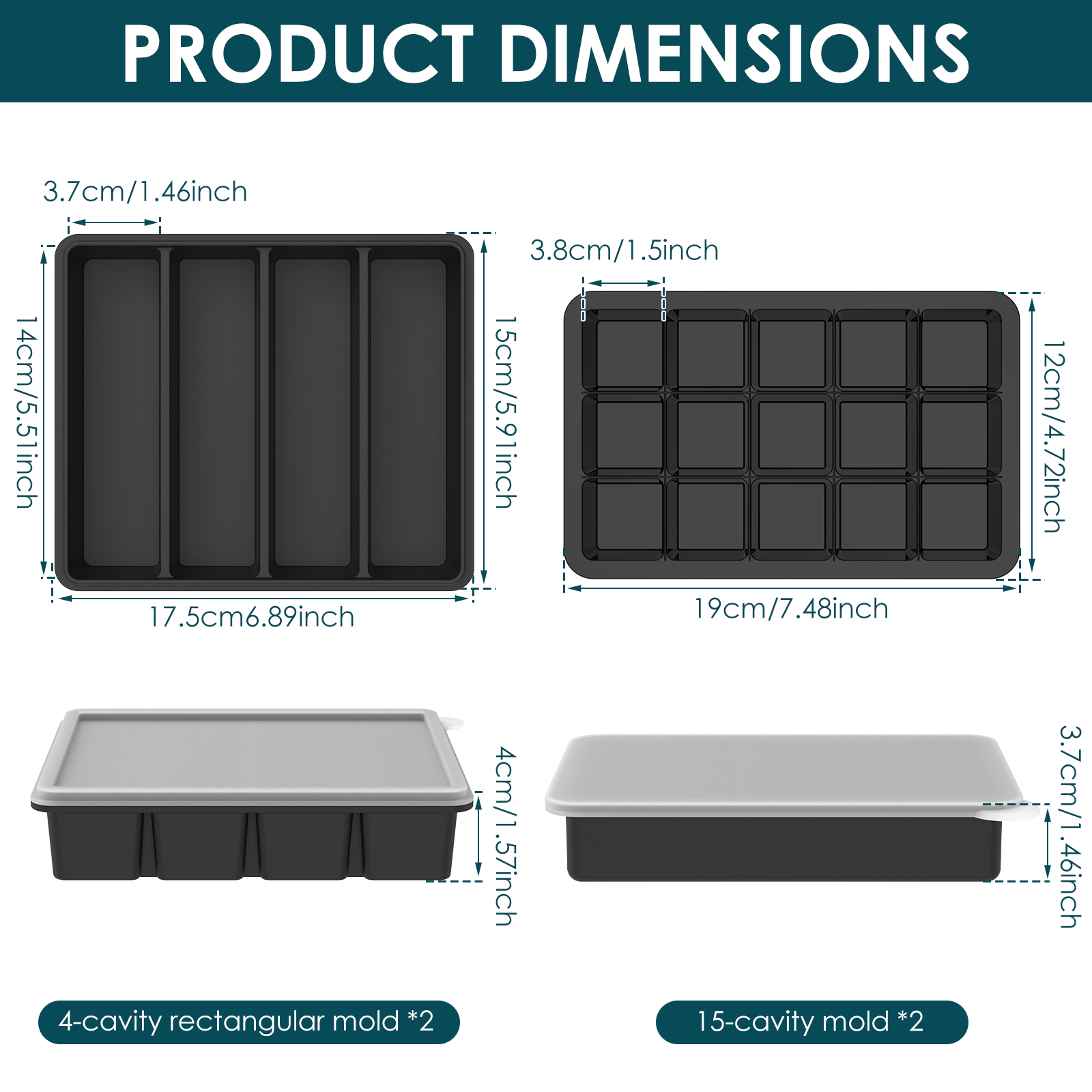 4 Pack Silicone Freezer Tray w - Serving Tray Mold avaliação e preço