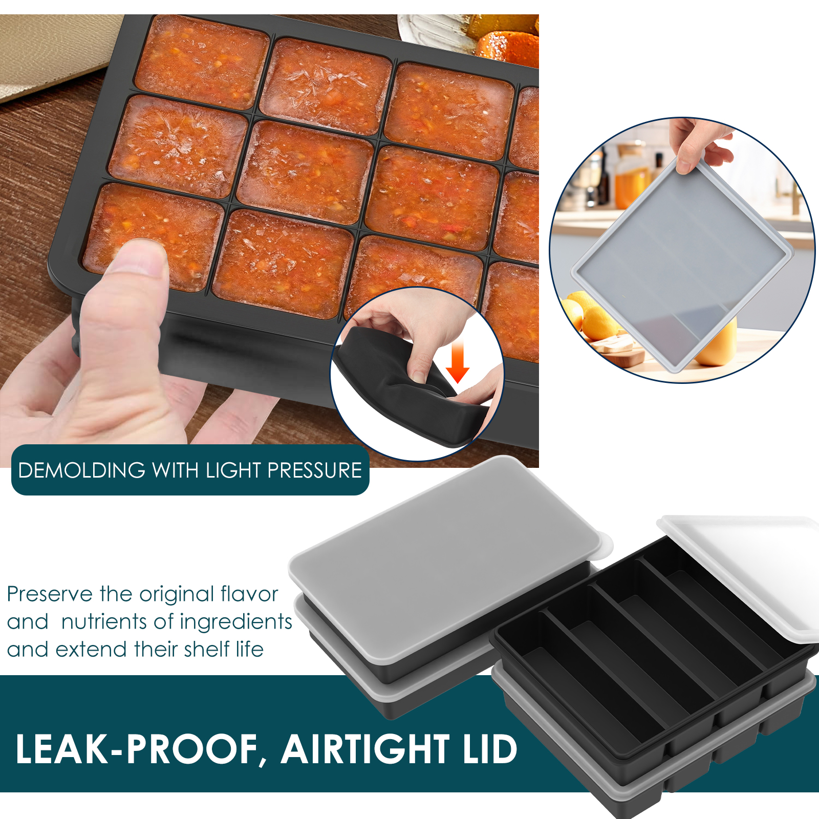 4 Pack Silicone Freezer Tray w - Serving Tray Mold avaliação e preço