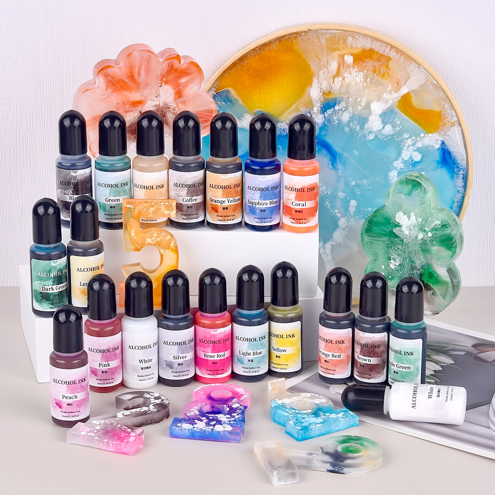 1set Art Ink Alcohol Epoxy Res - Resin Dye Alcohol avaliação e preço