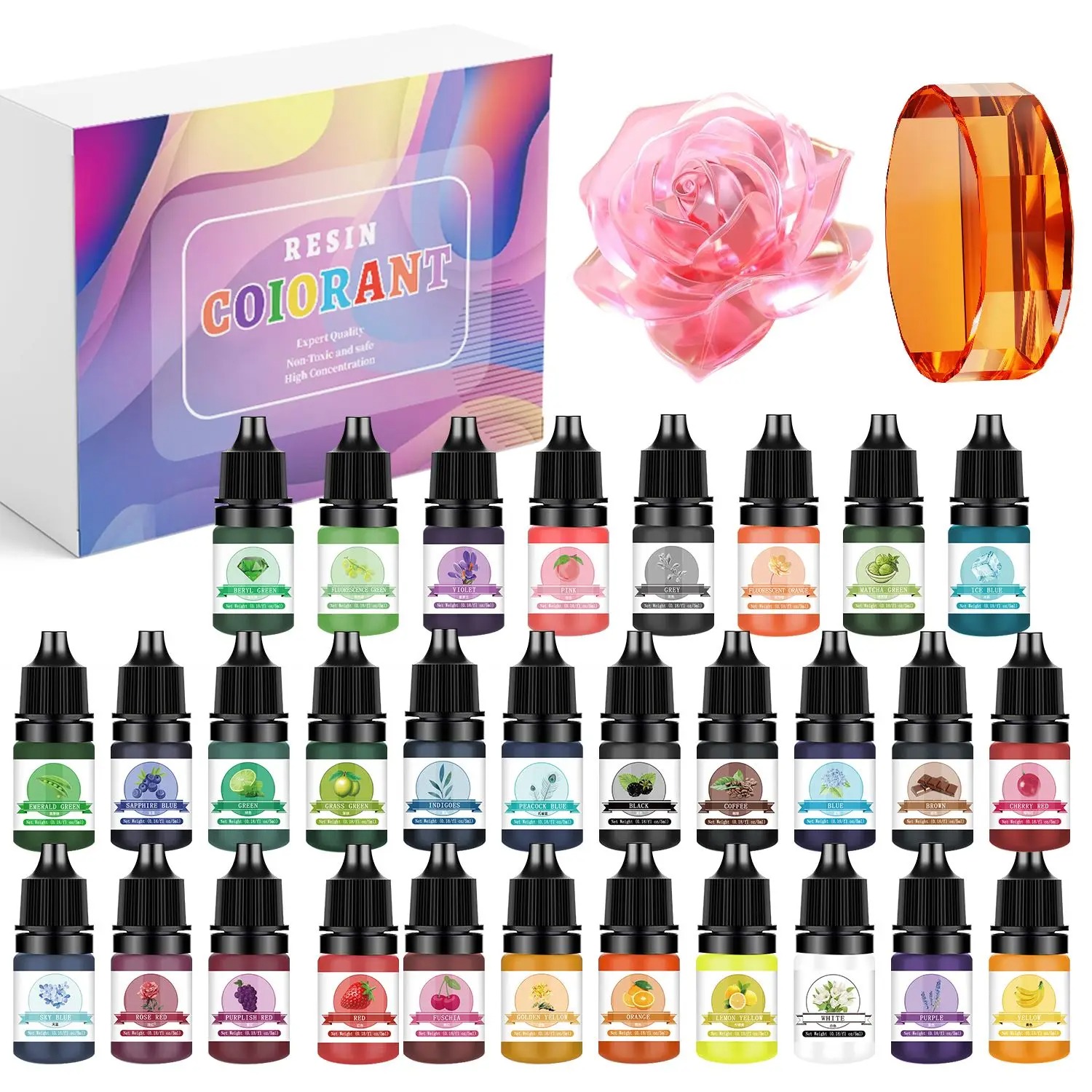 30Colors 5ml Epoxy Resin Pigme - Epoxy Uv Resin Kit avaliação e preço