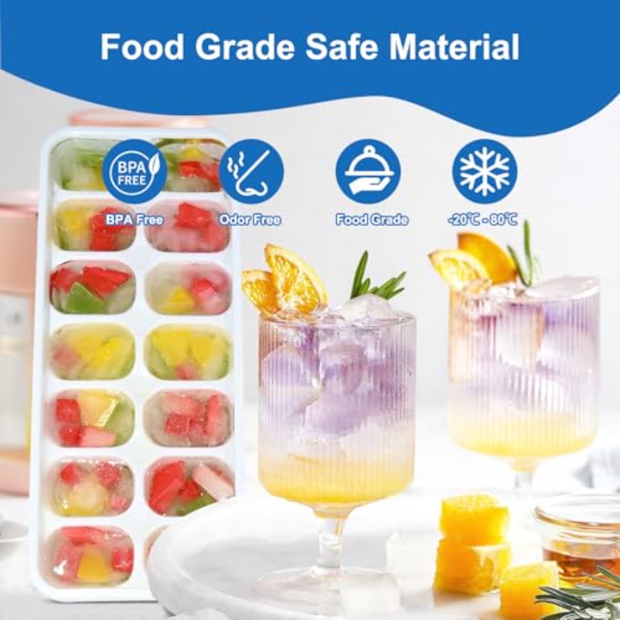 Ice Cube Tray with Lid, 3 Pack - Silicone Mold Tray avaliação e preço