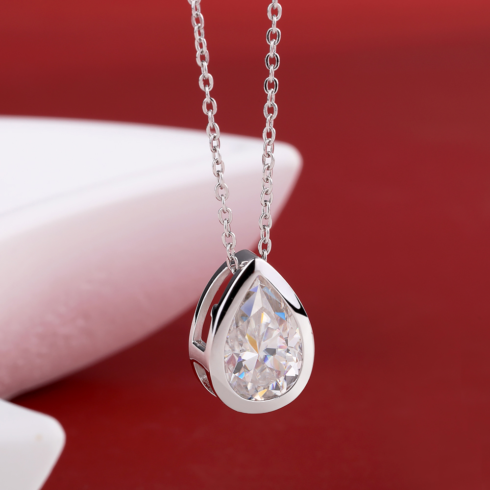 BXINY 4Carat Bezel Set WaterDr - Bezels Set Pendant avaliação e preço