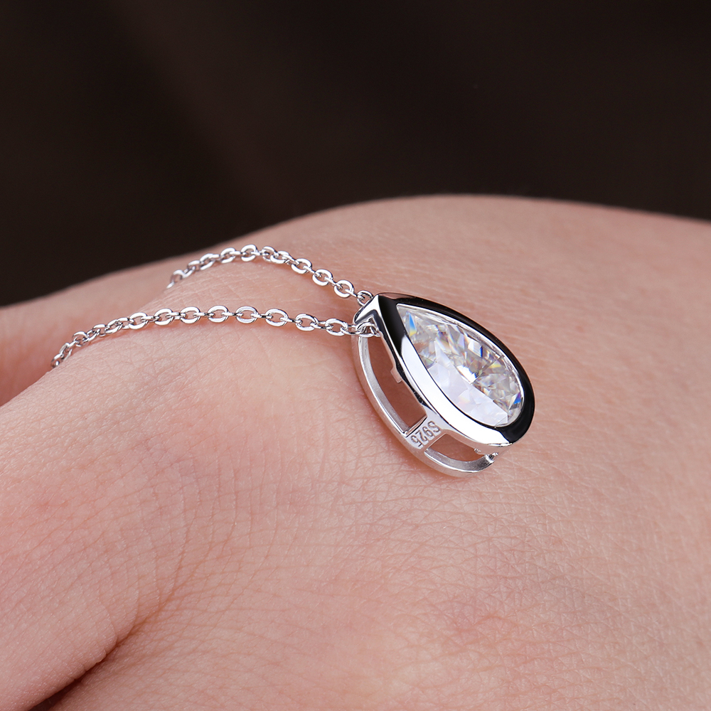 BXINY 4Carat Bezel Set WaterDr - Bezels Set Pendant avaliação e preço