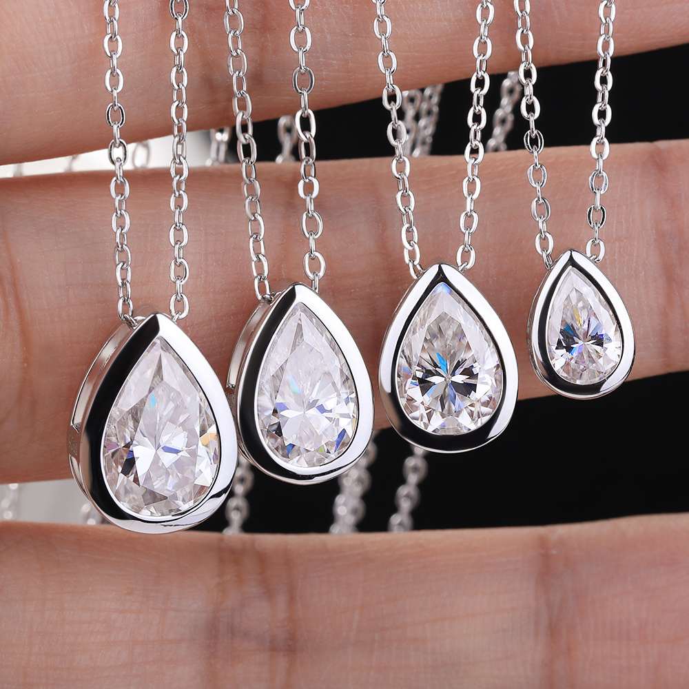 BXINY 4Carat Bezel Set WaterDr - Bezels Set Pendant avaliação e preço
