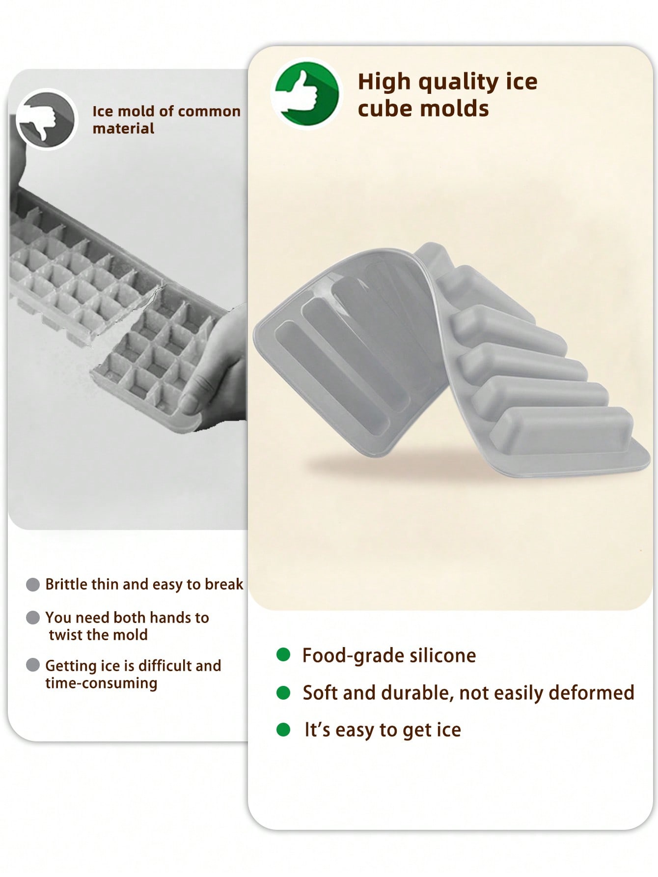 1pc Multi-grid Ice Cube Mold,  - Silicone Mold Tray avaliação e preço