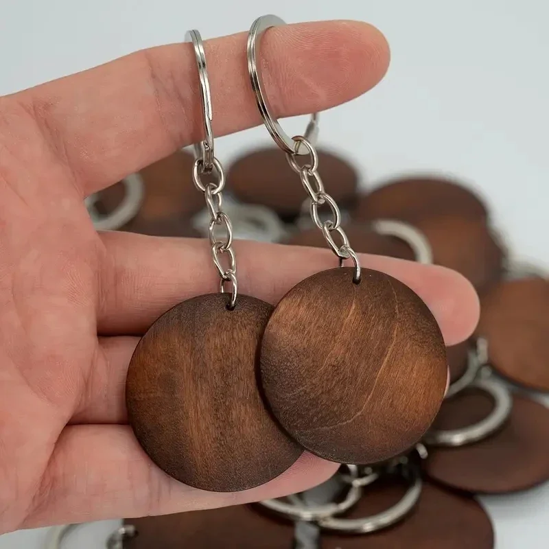 10Pcs Wooden Keychains Vintage - Wood Ring Blank avaliação e preço