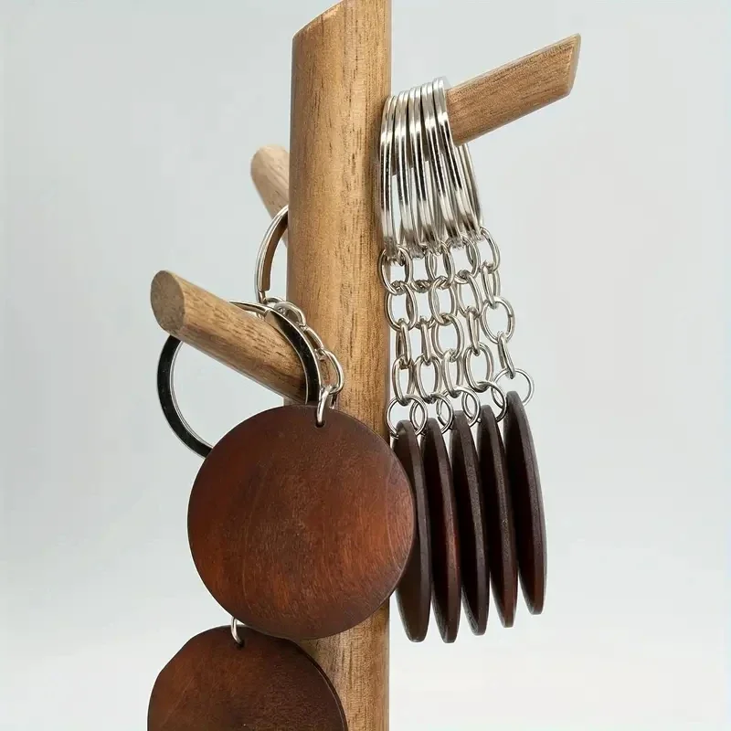 10Pcs Wooden Keychains Vintage - Wood Ring Blank avaliação e preço